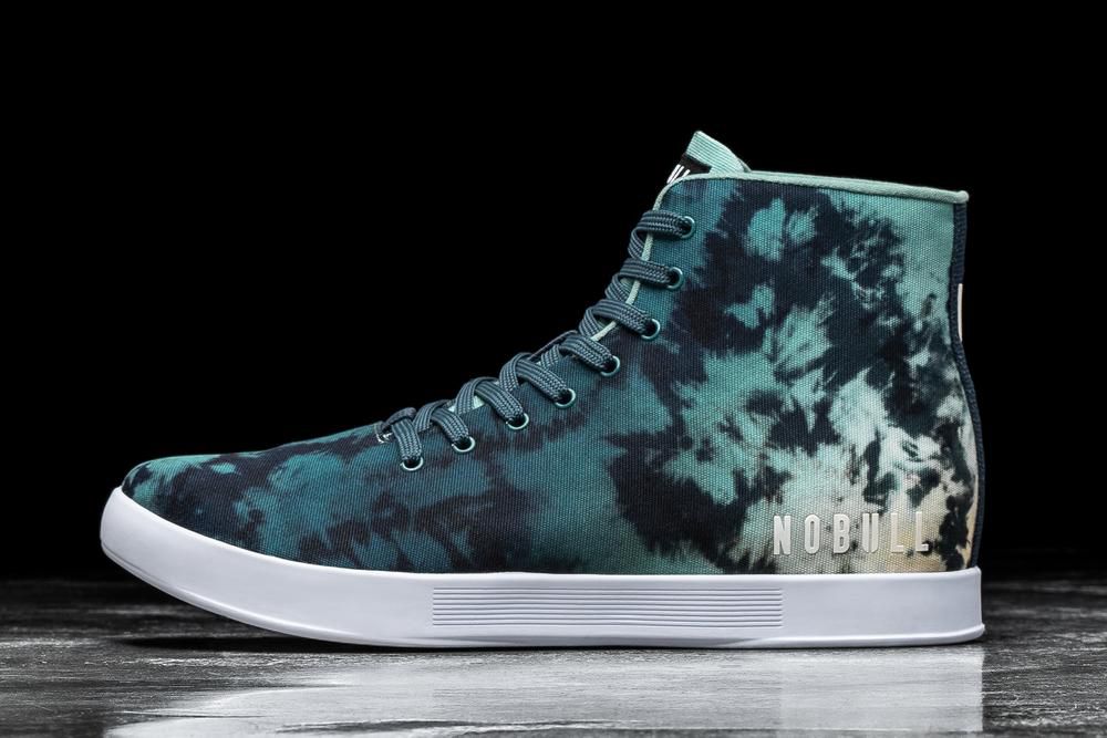 Trainers NOBULL Femme Bleu Tie-Dye - Chaussures NOBULL High-Top Teal Tie-Dye Canvas,France (7635-ABT